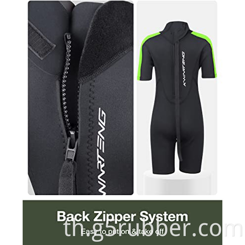 Kids 2mm Back Zip Shorty Wetsuit